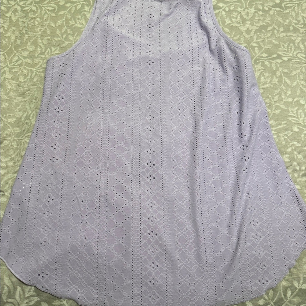 Finesse Lavender Eyelet Tank Top - Picture 2 of 3